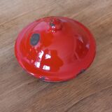 Red enameled teapot