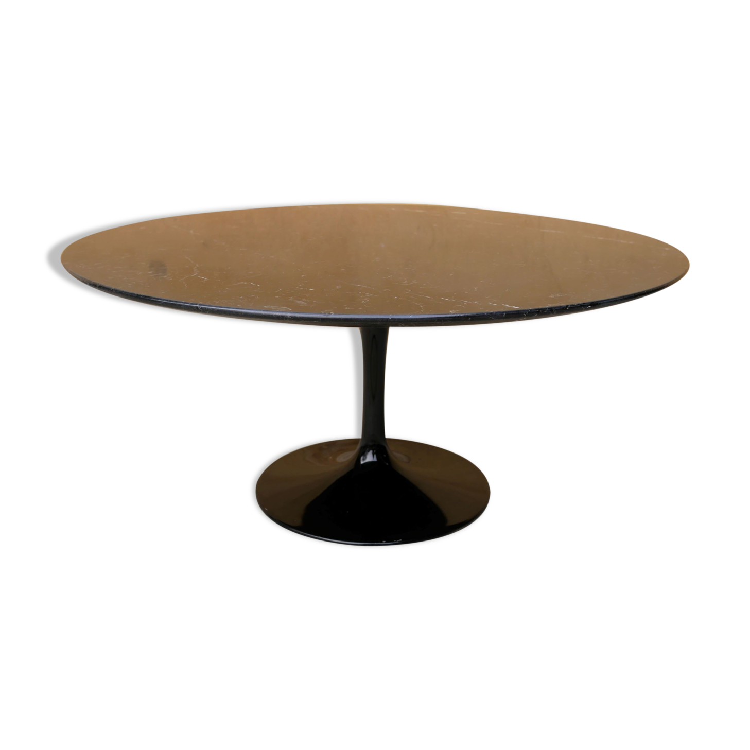 Table basse tulipe vintage en marbre noir