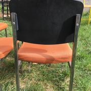 LOT of 8 chairs in orange fabric '70s very comfortable