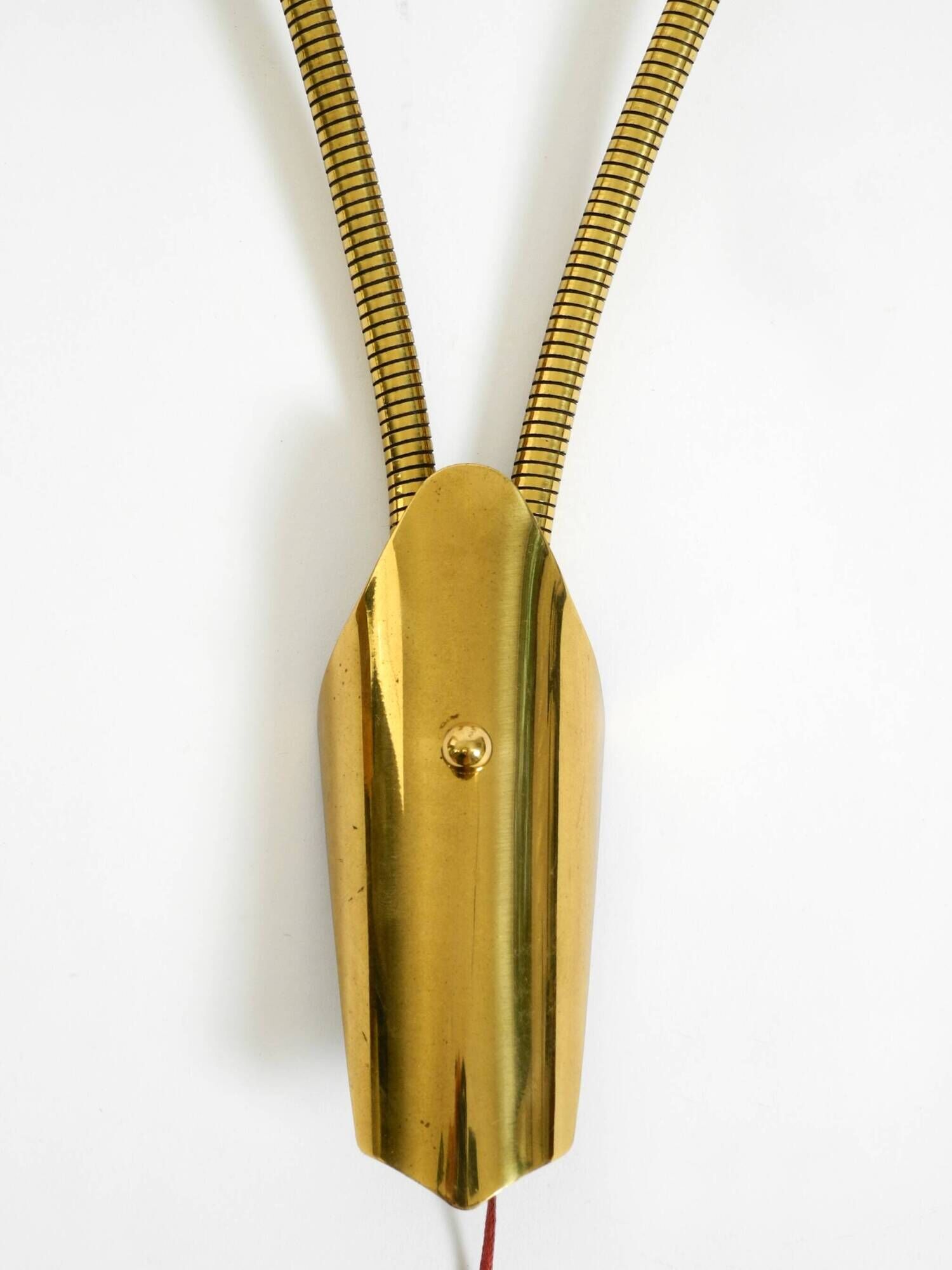 Mid Century unused brass wall lamp with double shade by Cosack Leuchten