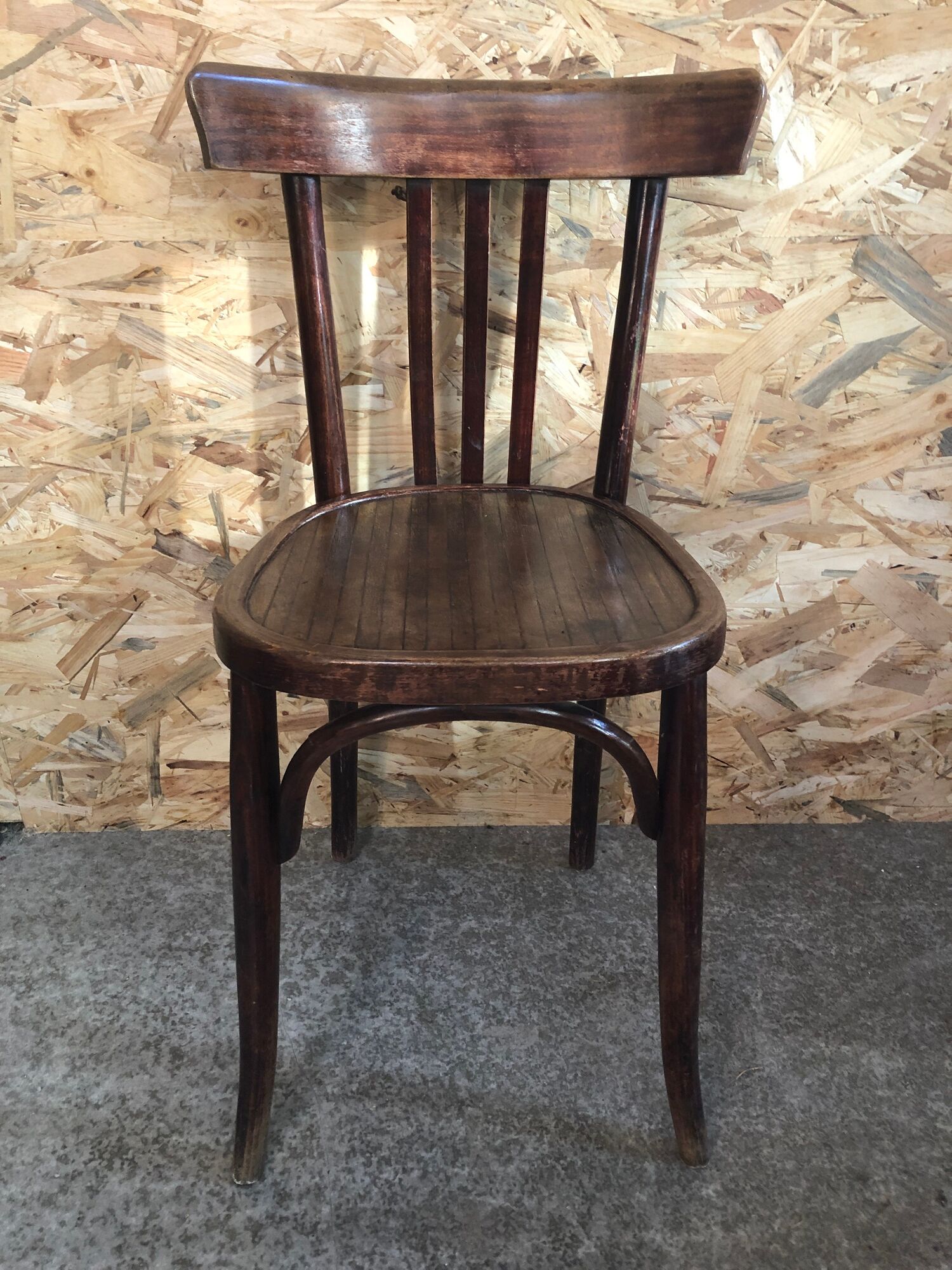 Old Chair Bistro Dark Curved Wood 70s Vintage