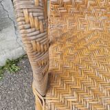 Ancien fauteuil rotin vintage chaise