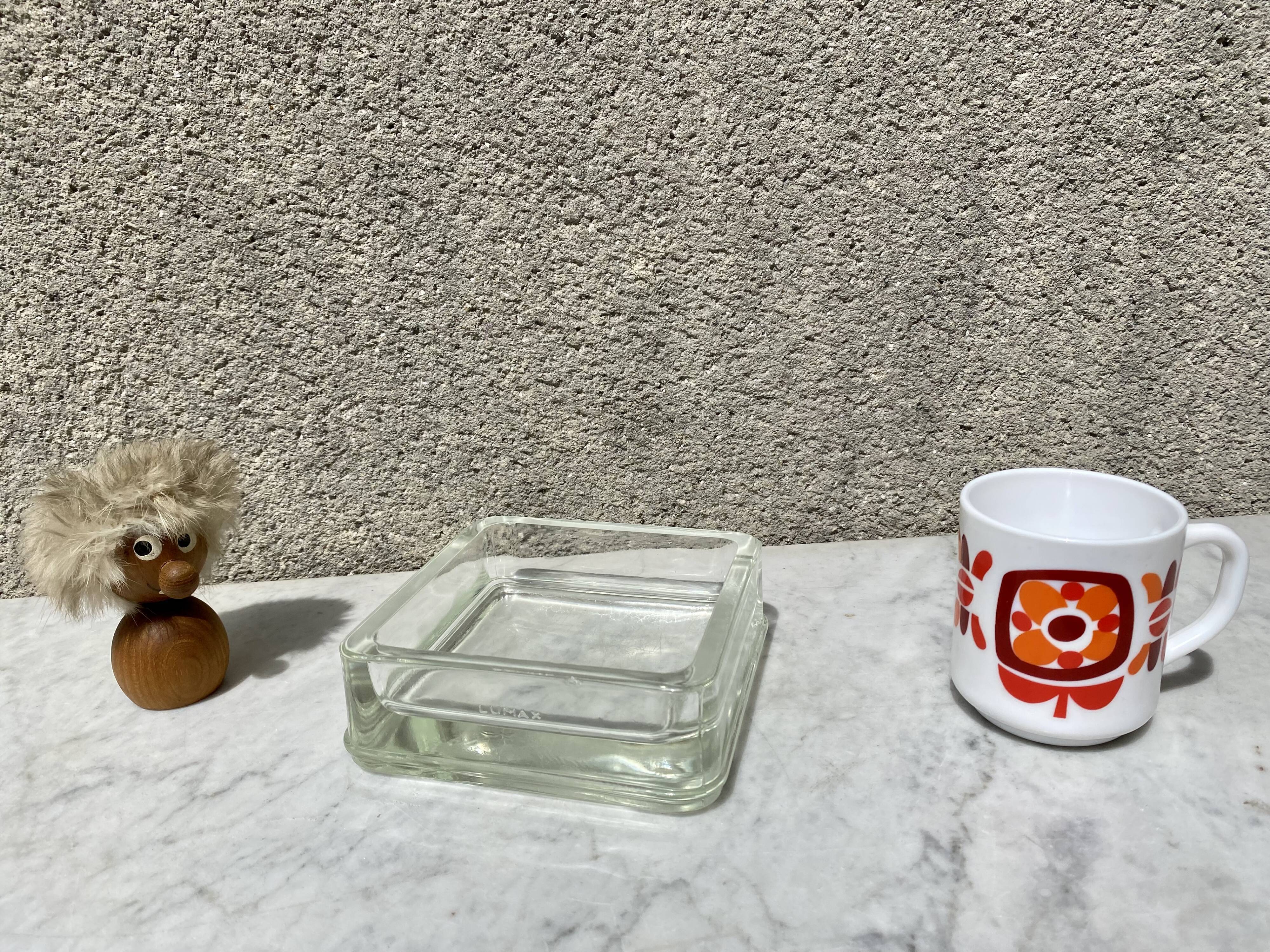 Empty pocket glass brick Lumax rare large model low vintage 60s