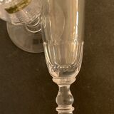 6 flûtes à champagne anciennes en cristal de Portieux
