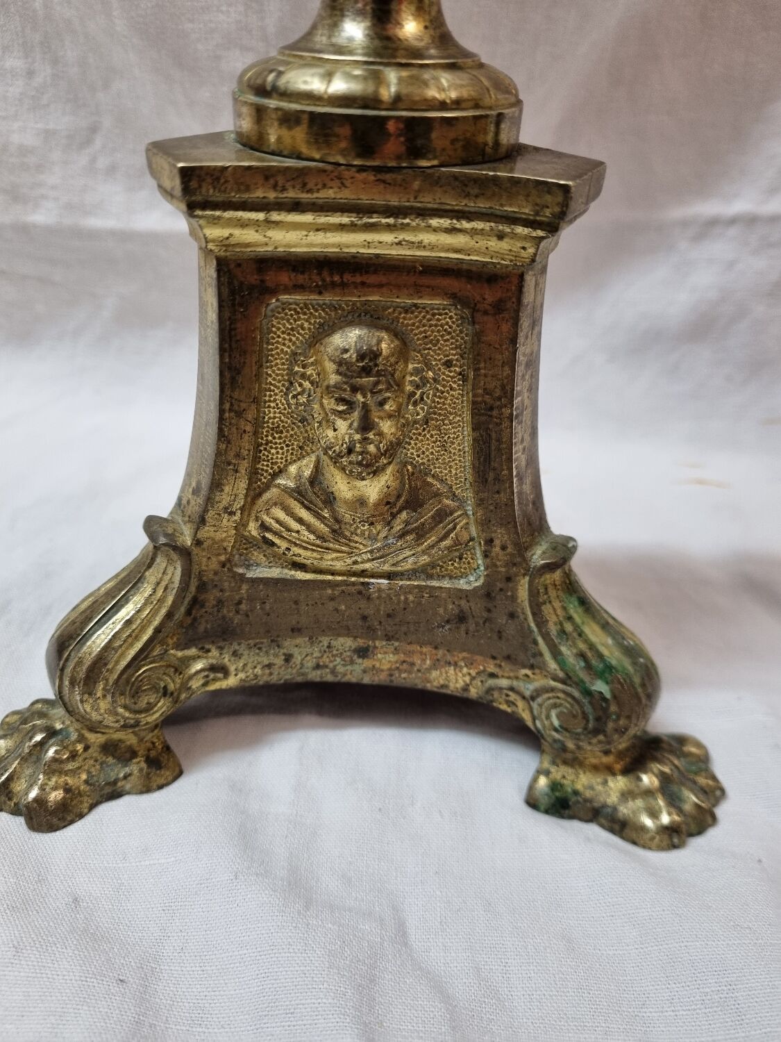 Church candlestick, lion's feet, nineteenth century