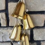 4 antique Swedish pendant lamps in gilded brass by Boréns