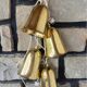 4 antique Swedish pendant lamps in gilded brass by Boréns.
