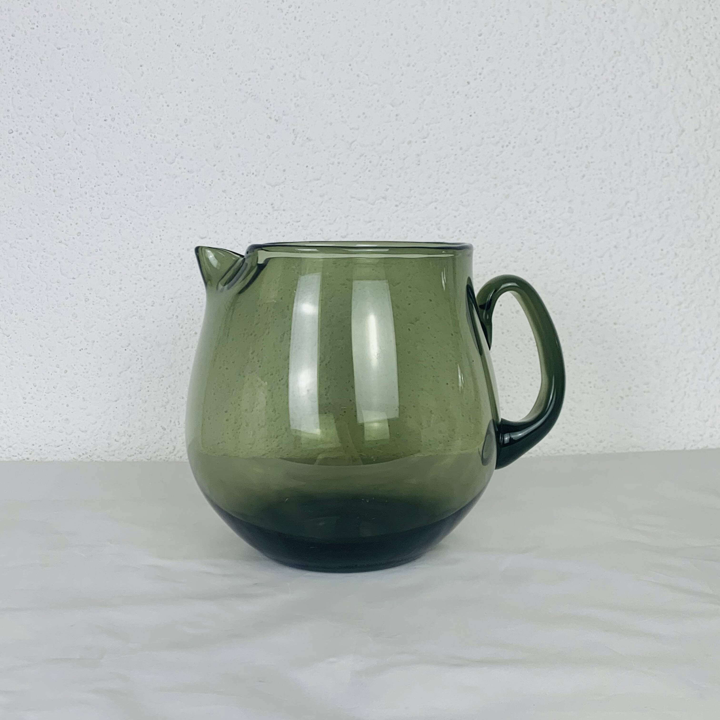 Vintage 60s smoked glass pitcher