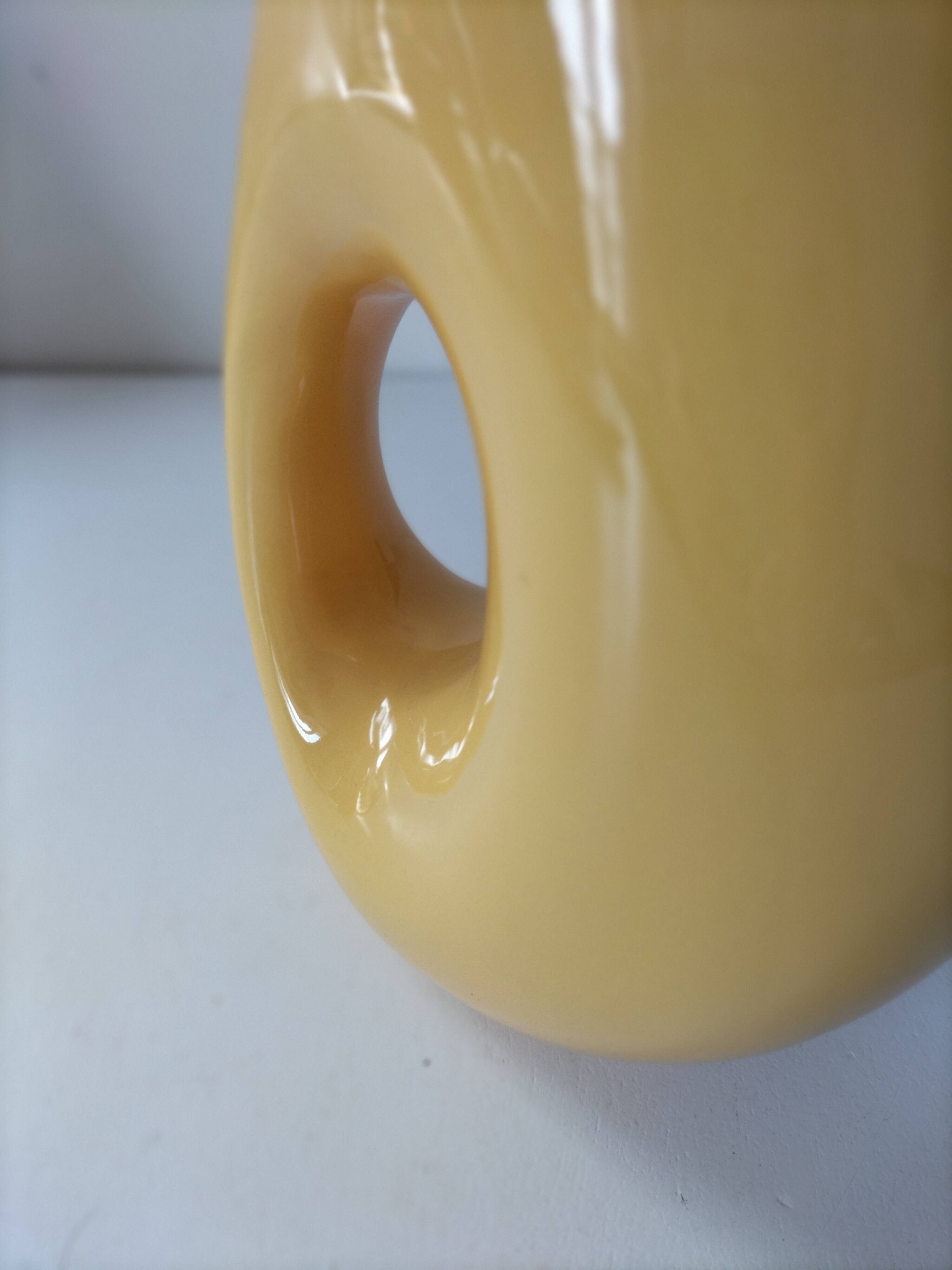 Vintage yellow sculptural pitcher 70s design
