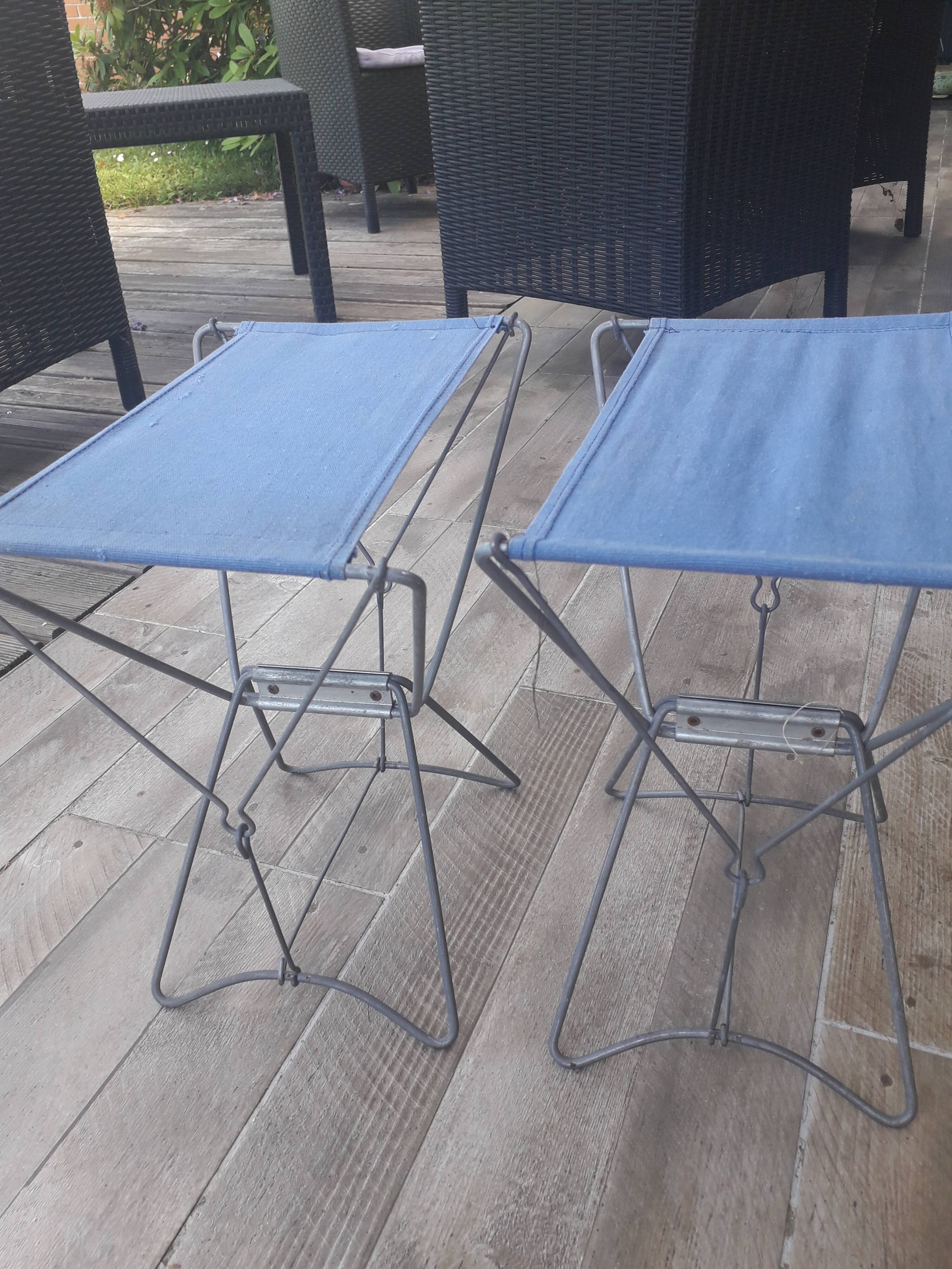 Tabouret pliant pêche ou camping. Années 60
