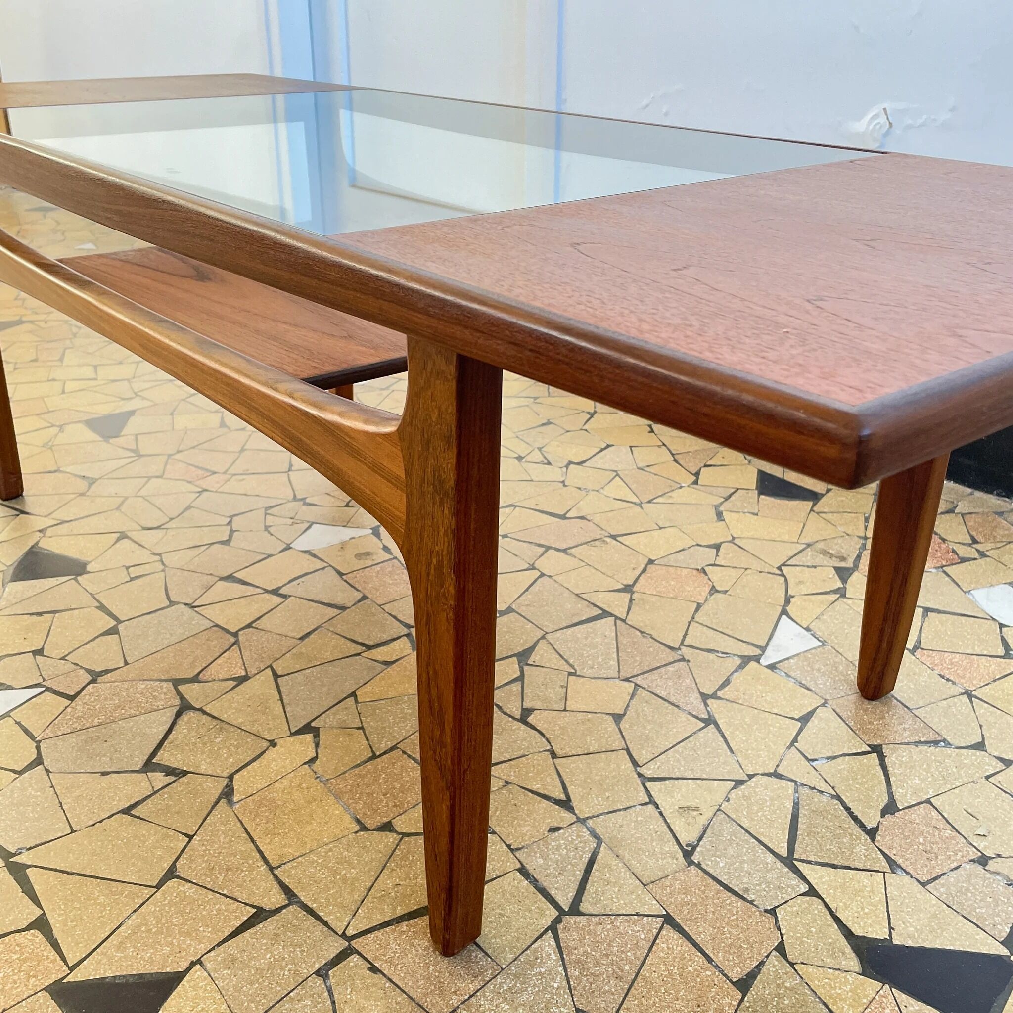 Coffee table Gplan teak & glass