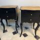 Pair of bedside tables Louis XV style patinated black