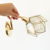 Pair of mother-of-pearl flower sconces