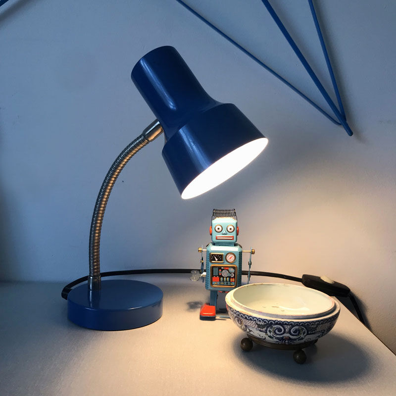 Blue desk lamp