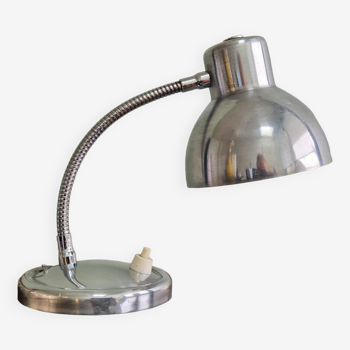 Polished aluminum desk lamp from the 1950s