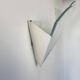 Pair of vintage wall lights, white lacquered metal and sandblasted glass, France 1970