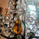 Golden bronze chandelier with fruit pendants