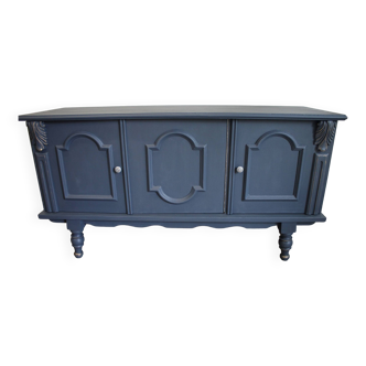 Blue and gold 3-door sideboard