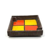 Mid-century space age ceramic ashtray, Aldo Londi Bitossi Italy 1970s