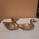 Set of two brass ducks