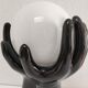 Black ceramic and opaline design hand lamp 90s