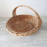 Ancien panier oval en osier clair