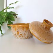 Salad bowl, or soup bowl, ceramic, Niderviller Motif Fauve