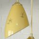 Vintage pendant light Art Deco redesign mustard yellow glass hanging lamp