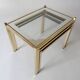 nesting tables in gold metal and mirror vintage 1970s design