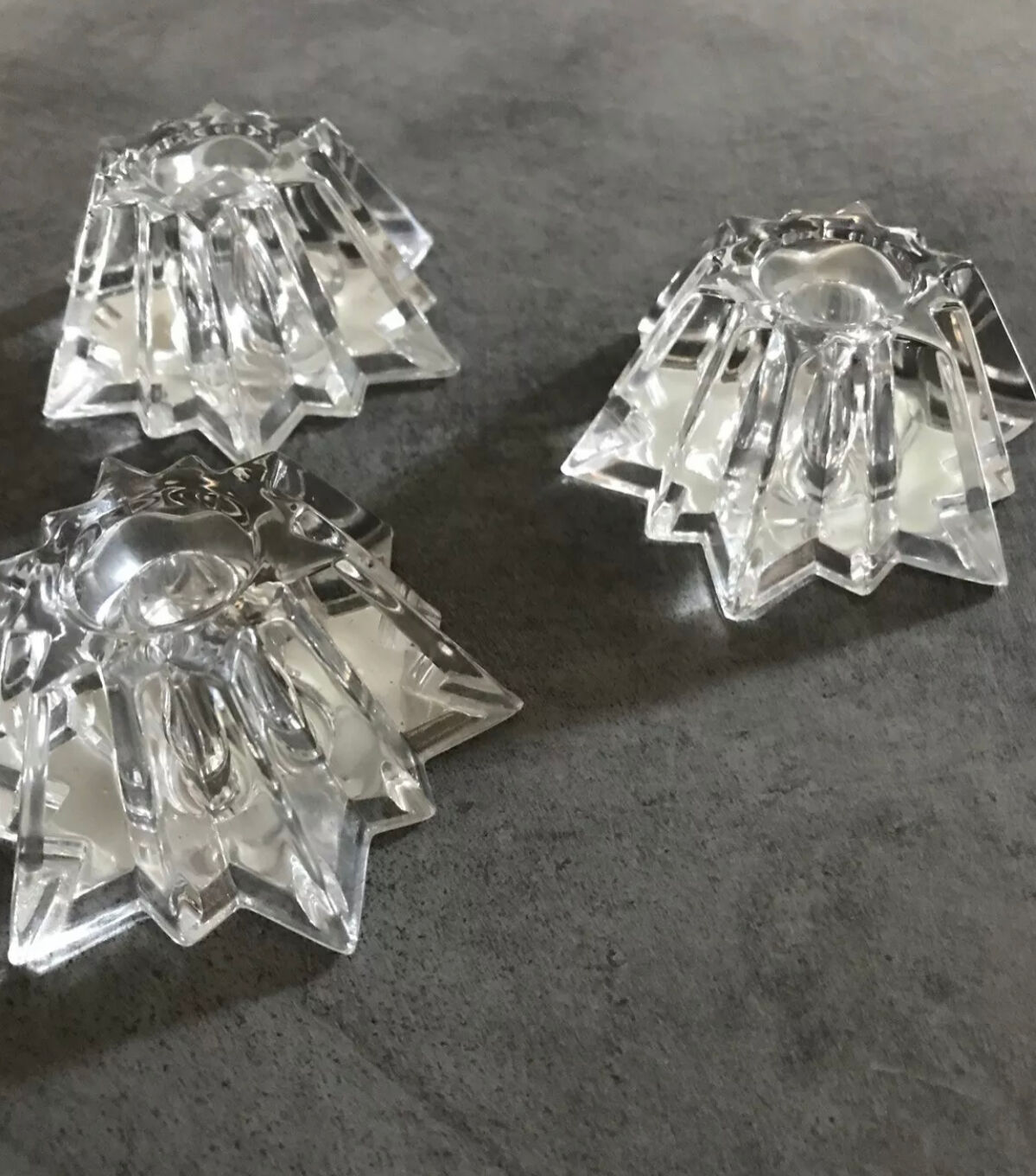 Set of 3 vintage table candle holders star shape