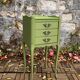 Pair of khaki bedside tables in Louis XV style