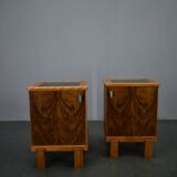 1935s pair of rare Art Deco bedside tables, Czechoslovakia