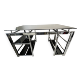 Modern glass and stainless steel desk