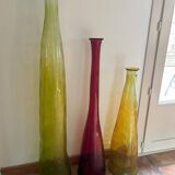 set of 3 glass bottles