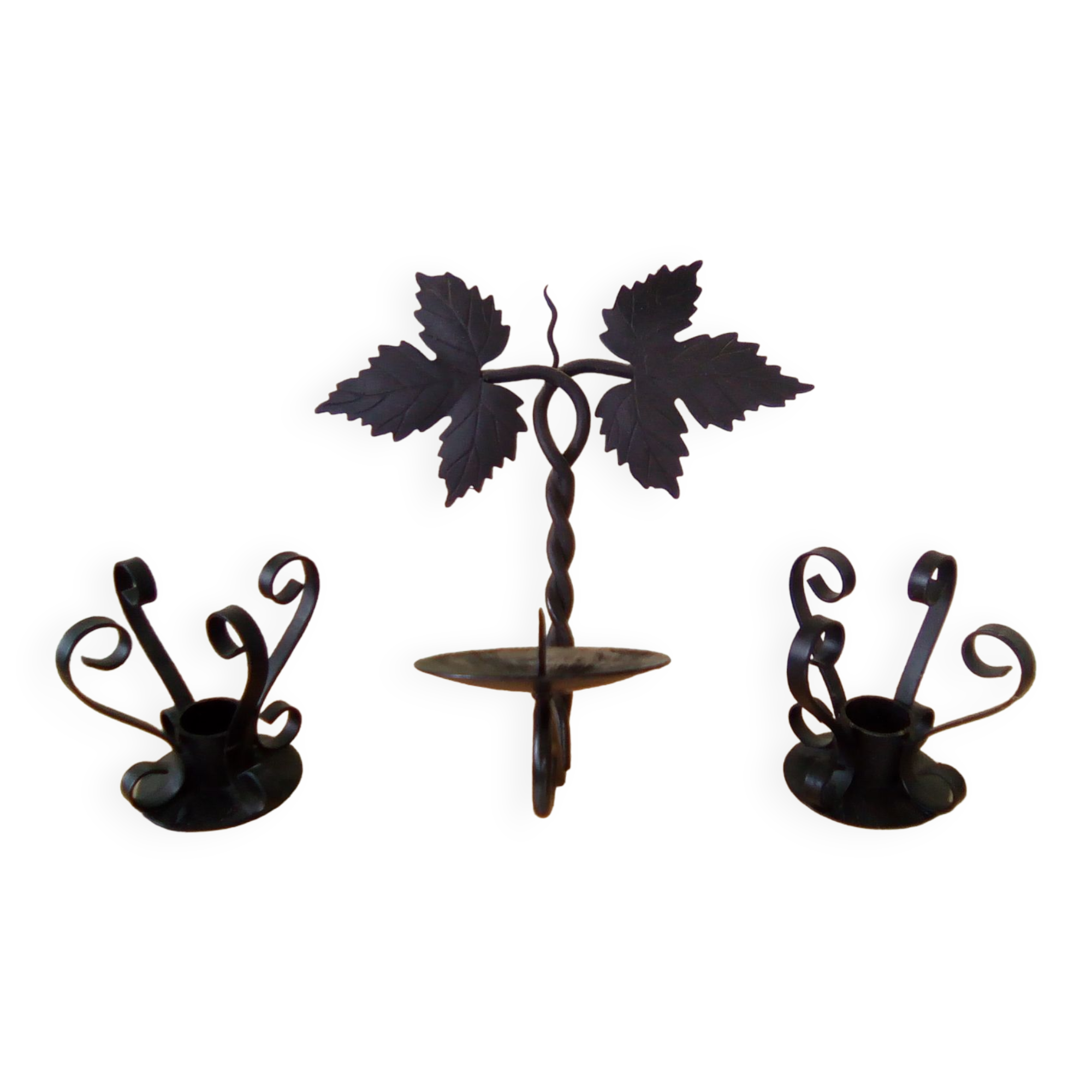 Wrought iron candlesticks year 60 vintage.