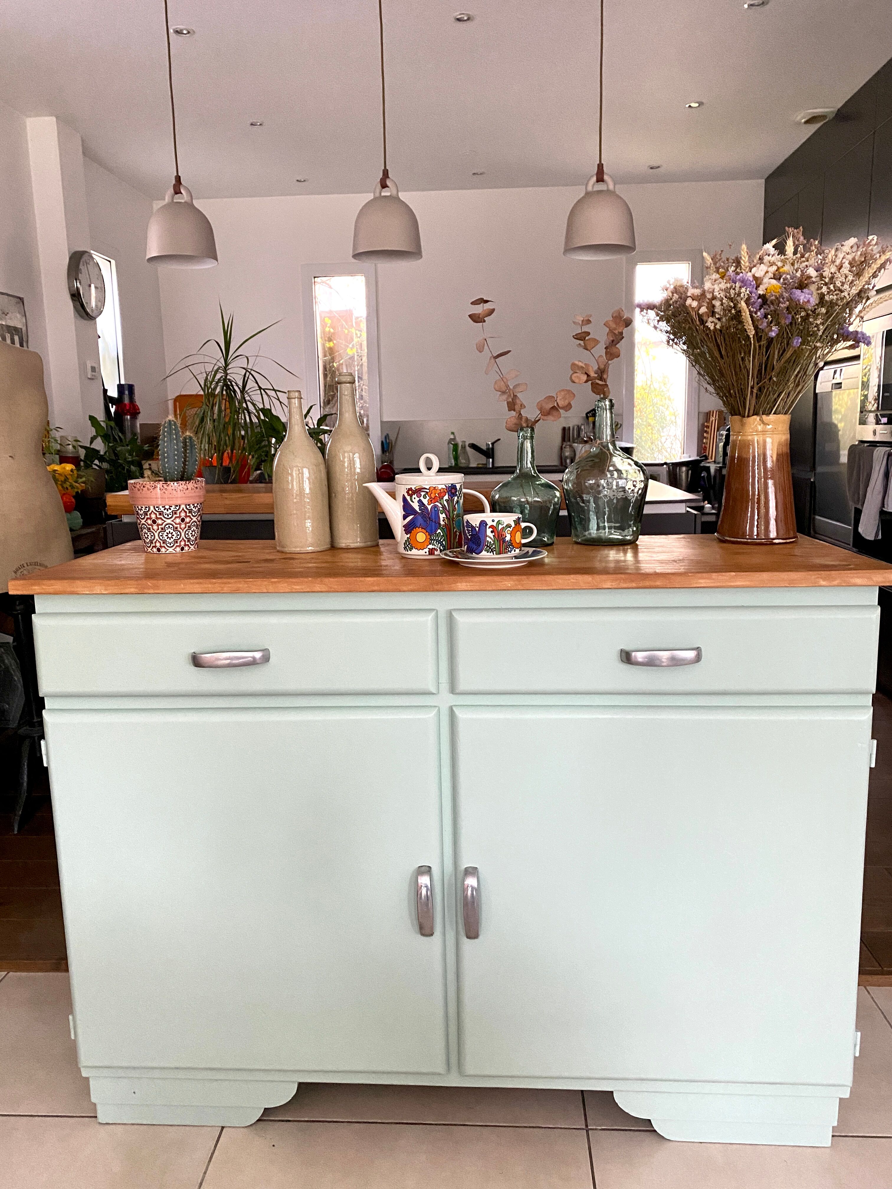 Vintage mint green buffet