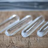 vintage knife holder X 12, Daum Cristal France knife rest, vintage signed cutlery holder