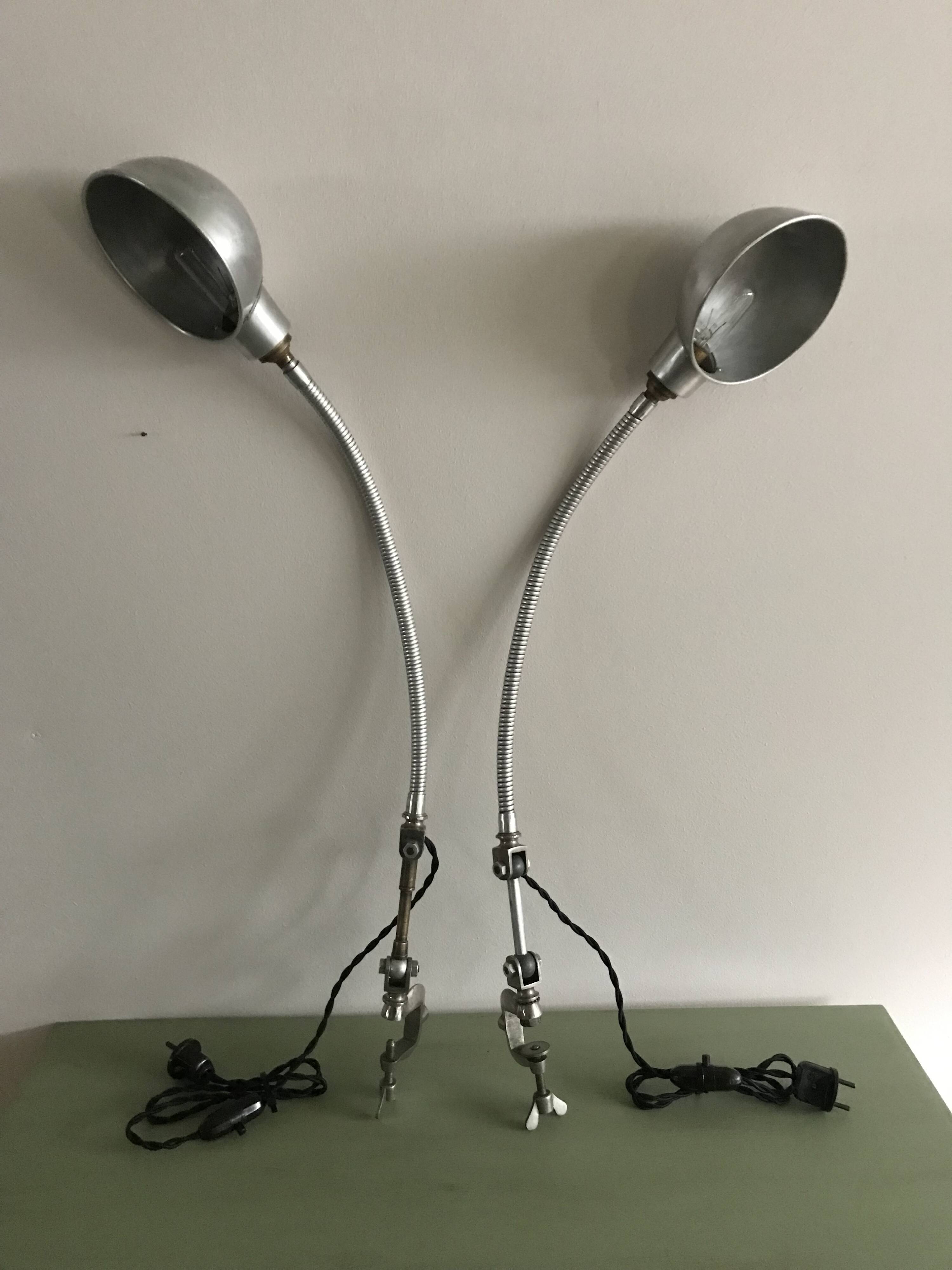 Pair of workshop lamps from the 1930s.