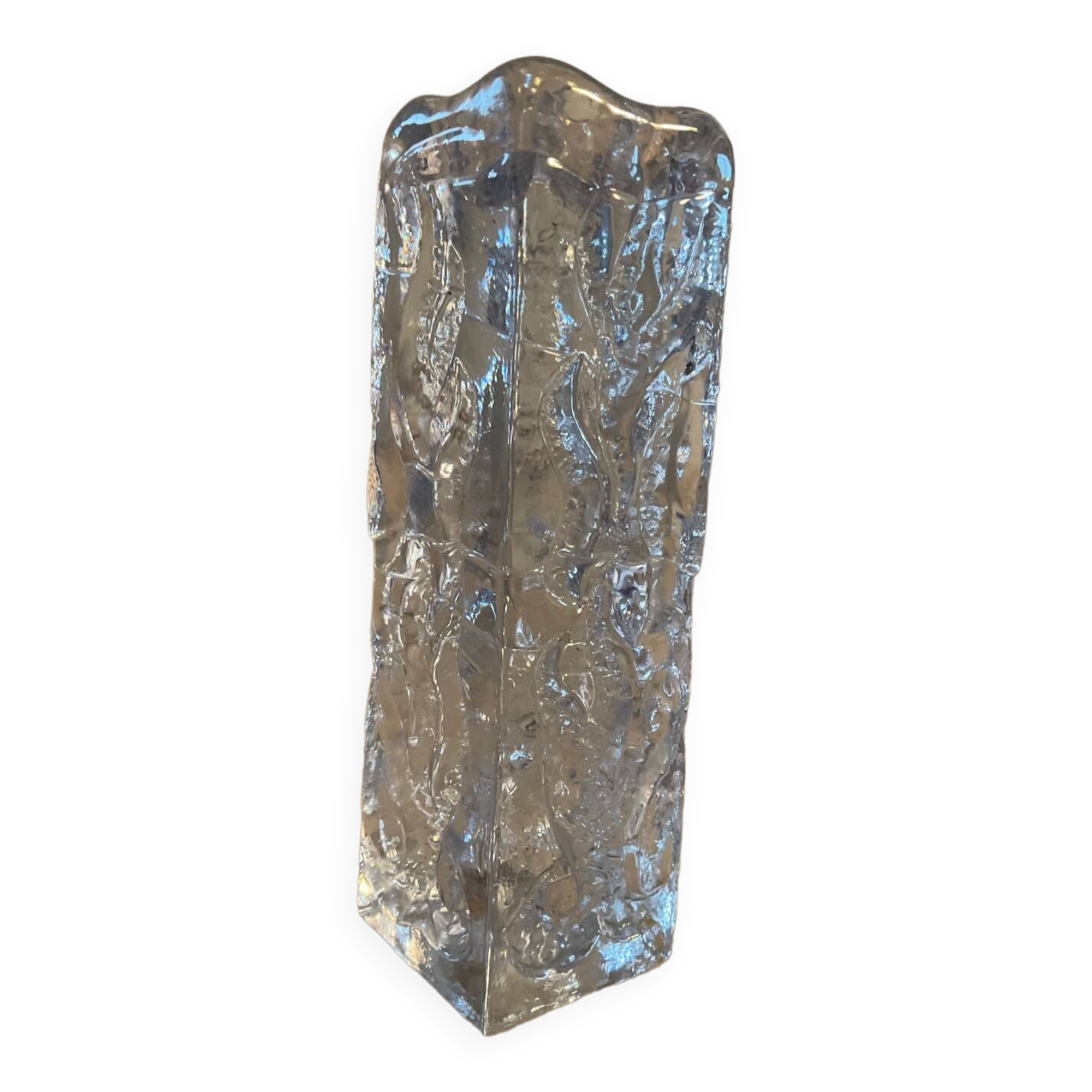 IG Ingrid Glas Blockkristal candle holder for Kerzenleuchter 70s