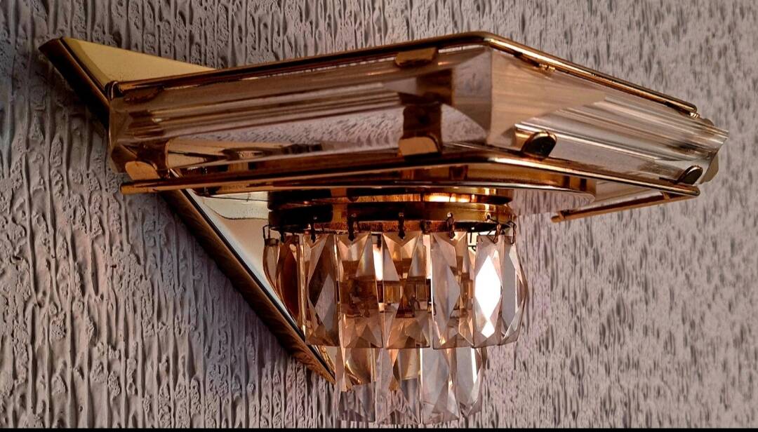 Vintage crystal wall sconce