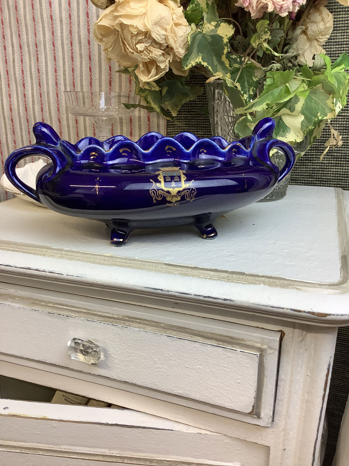 Made in France porcelain planter Tours