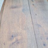 Burgundian oval farm table in 19th century solid oak with shutters - 1m93