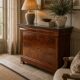 Commode Louis-Philippe en noyer loupe et marbre noir - XIXe siècle