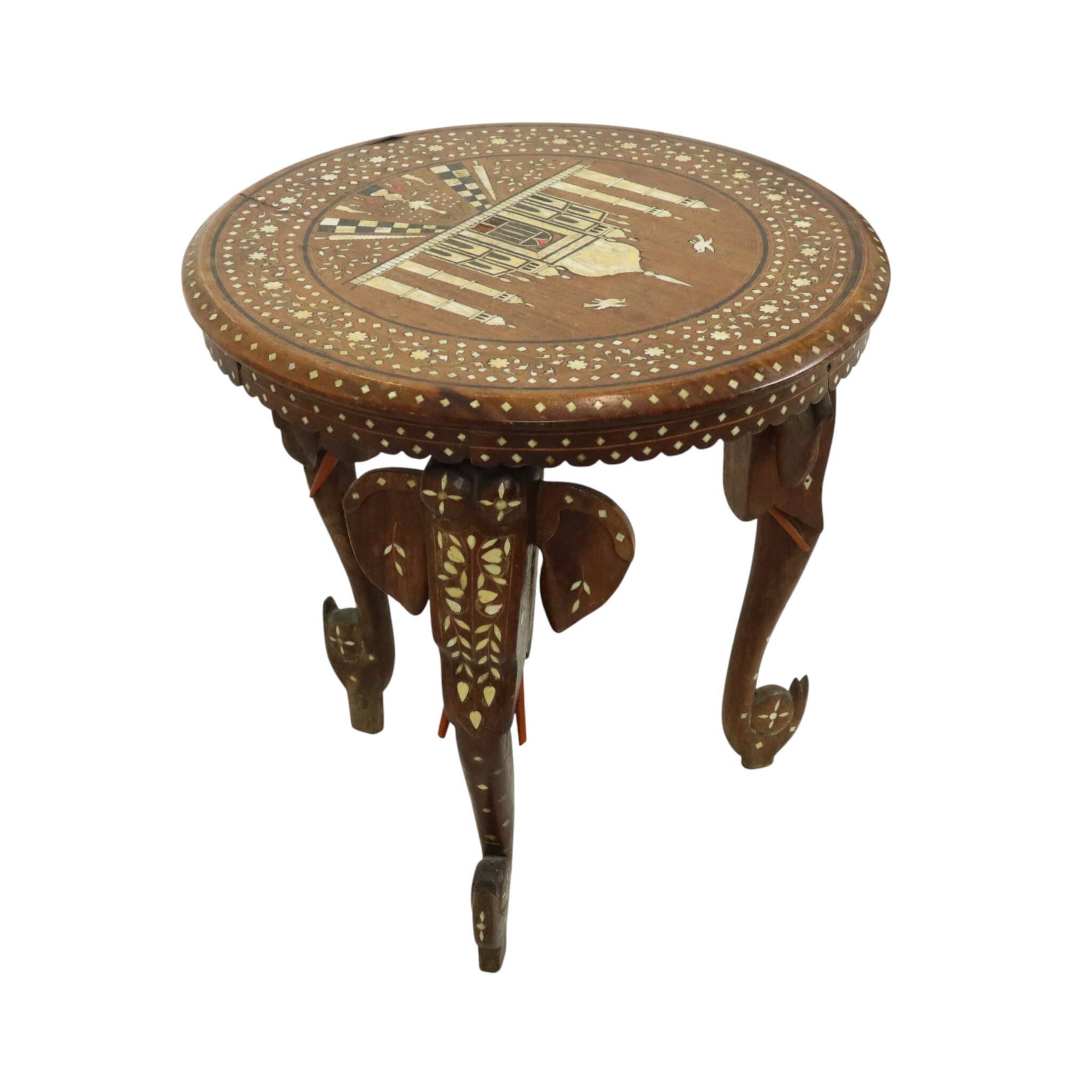 Anglo-Indian Taj Mahal Side Table Plant Table Teak 41cm