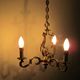 Birdcage chandelier in Bronze with 3 arms nice long chain French vintage