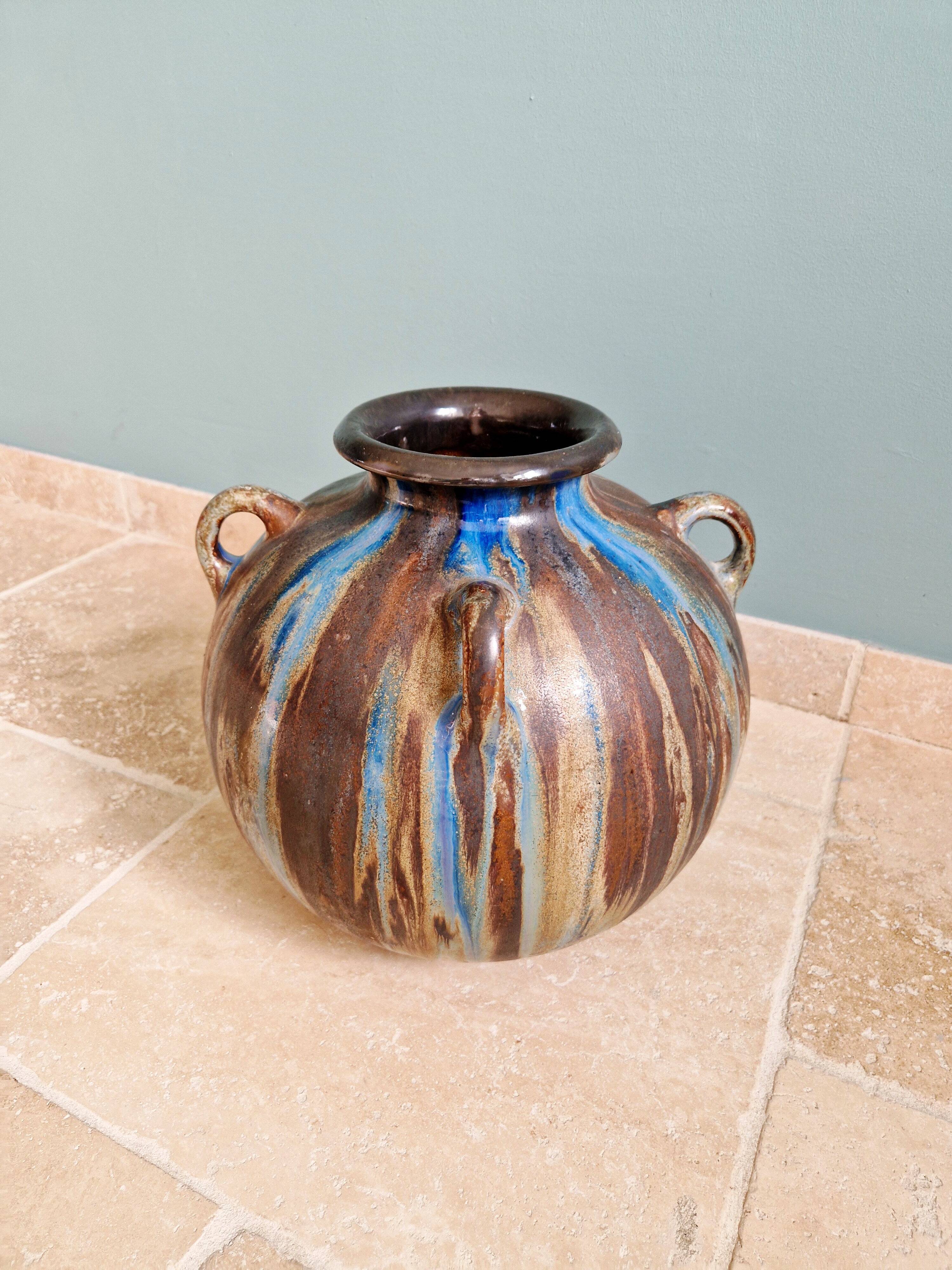 Large flamed stoneware vase, Roger Guérin