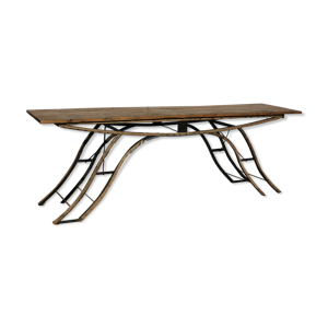 Console ancienne plateau bois