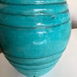 XXL lamp in turquoise blue ceramic St Clément Art Deco XXL