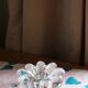 Glass flower candle holder vintage taper candle