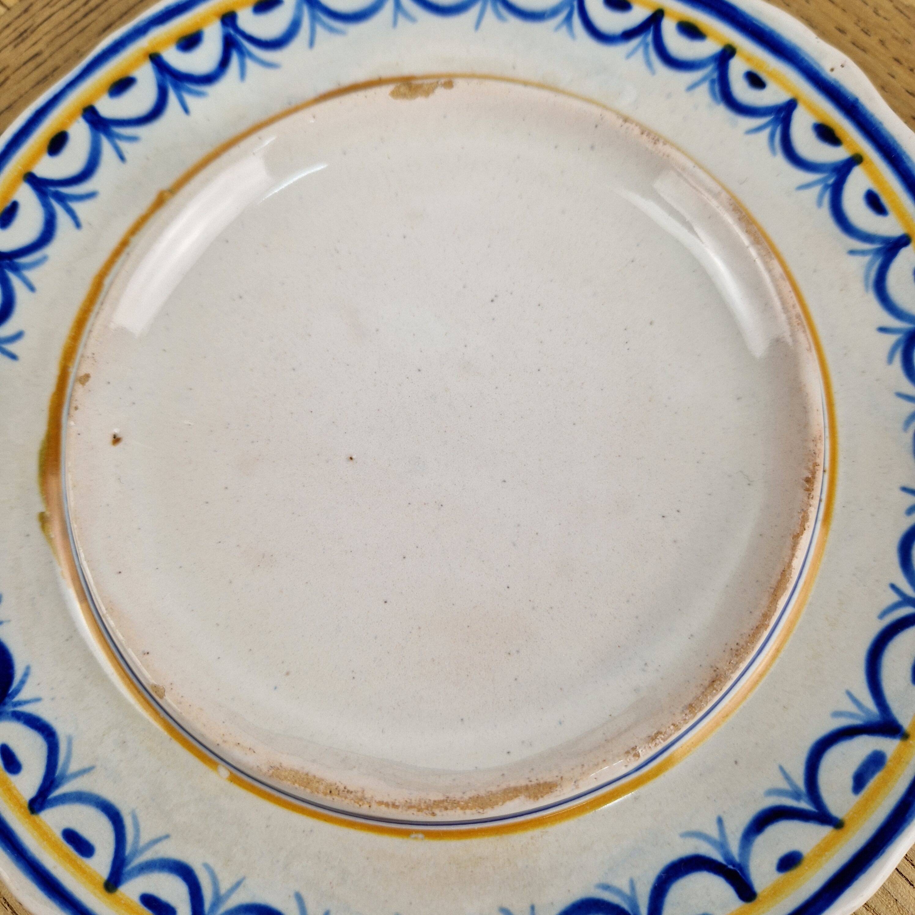 Old butter dish Henriot Quimper earthenware from Brittany